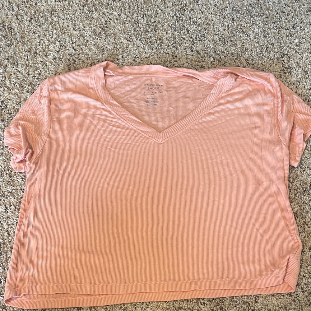 American eagle Peach V-Neck Women's Top